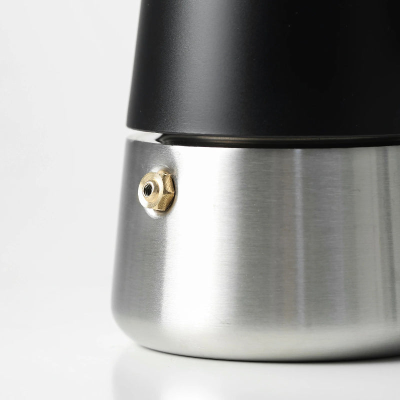 Cafetière moka noire 6 tasses pour plaque à induction et gaz