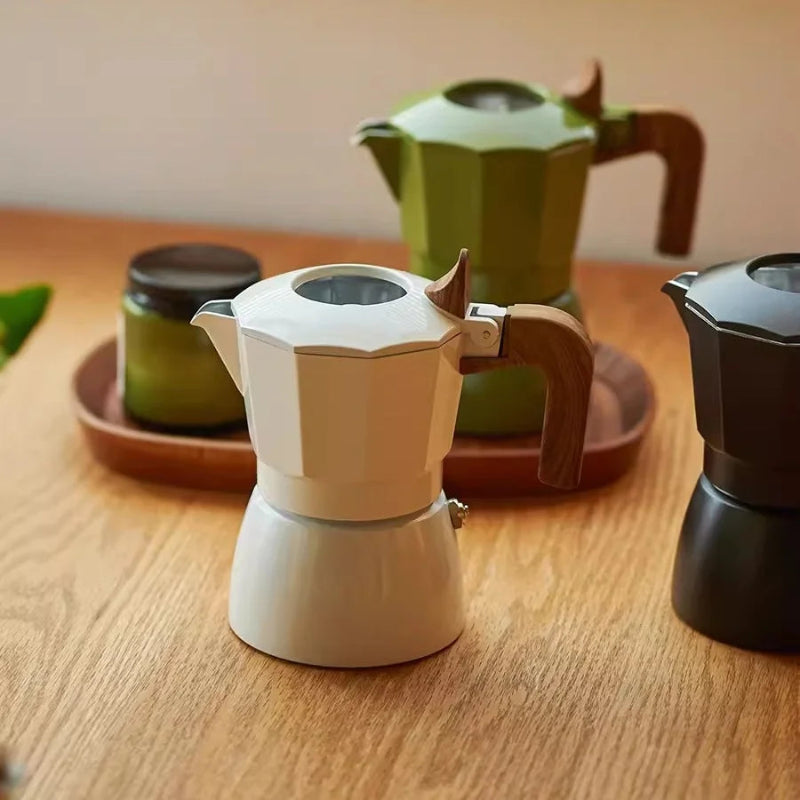 3 cafetieres moka pot 
