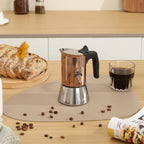 Cafetiere italienne inox rouge pour café