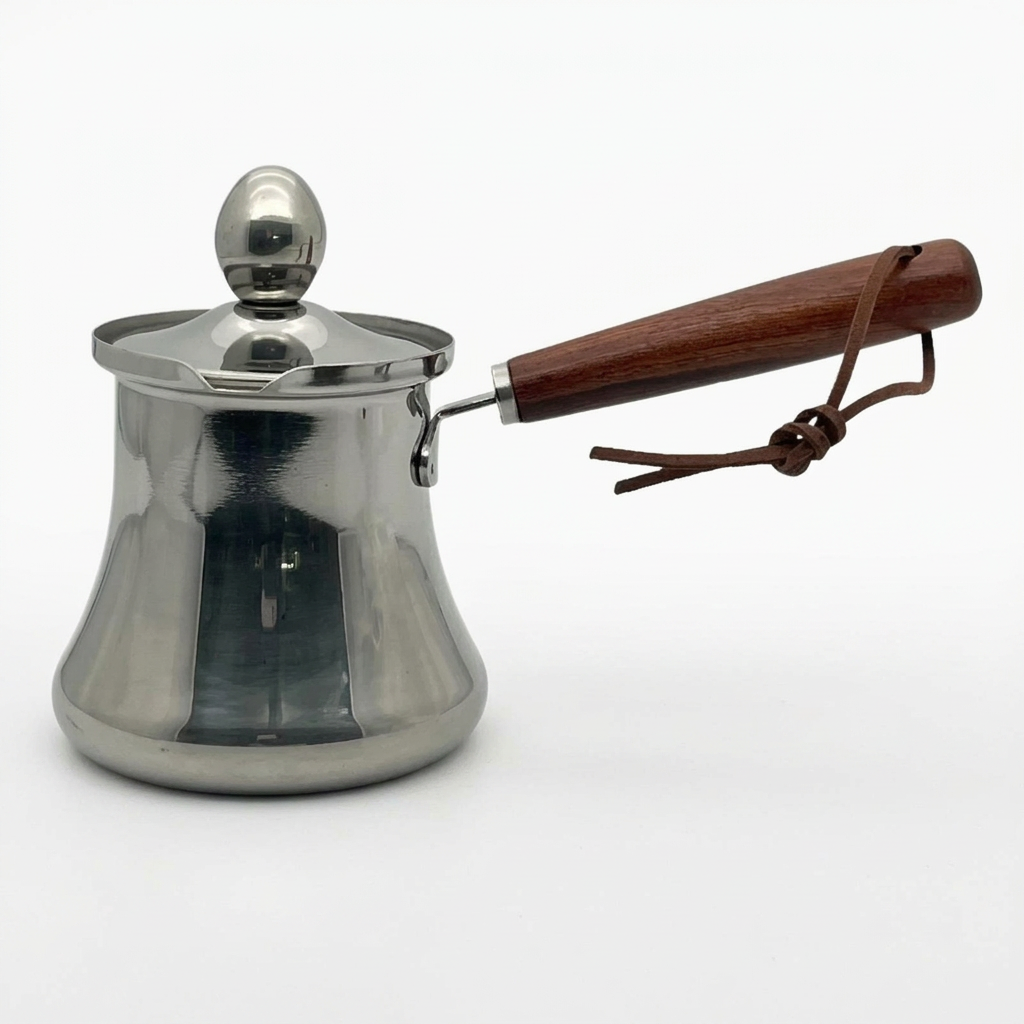 Cafetière turque inox avec couvercle, contenances 350, 550 et 720 ml