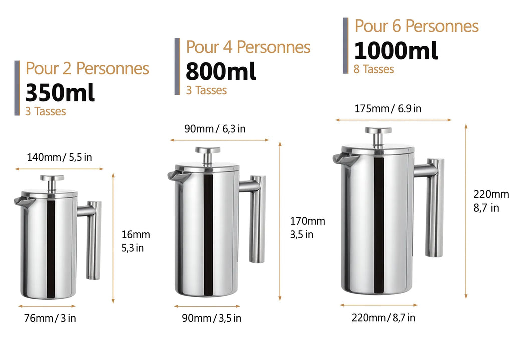 Cafetière à piston en inox