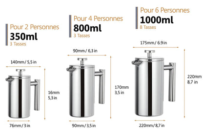 Cafetière à piston en inox