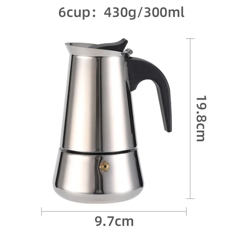 cafetiere italienne en acier inoxydable 