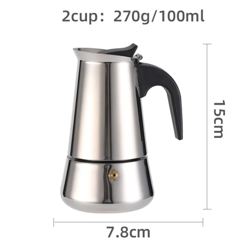 cafetiere italienne en acier inoxydable 