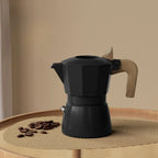 cafetiere moka noire bois
