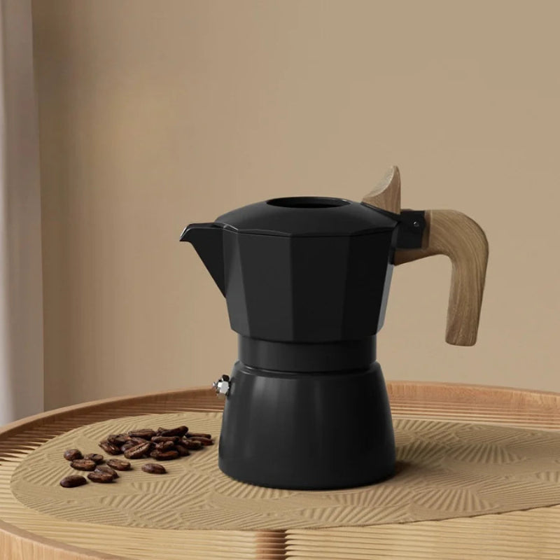cafetiere moka noire bois