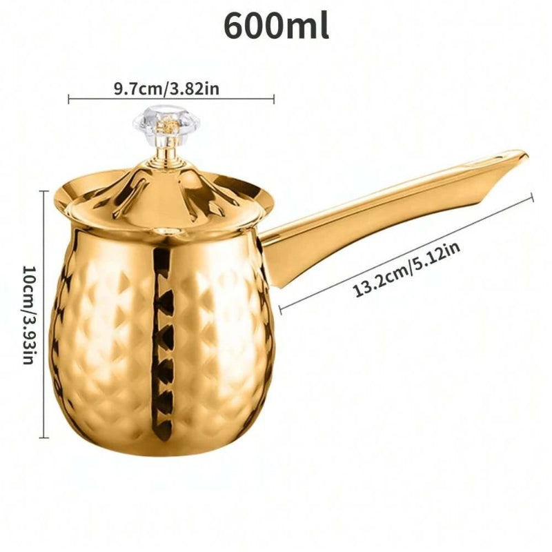 Cafetière Turque 600ml En Acier Inoxydable - Avec Poignée, Moderne Et Polyvalente Pour Café Authentique